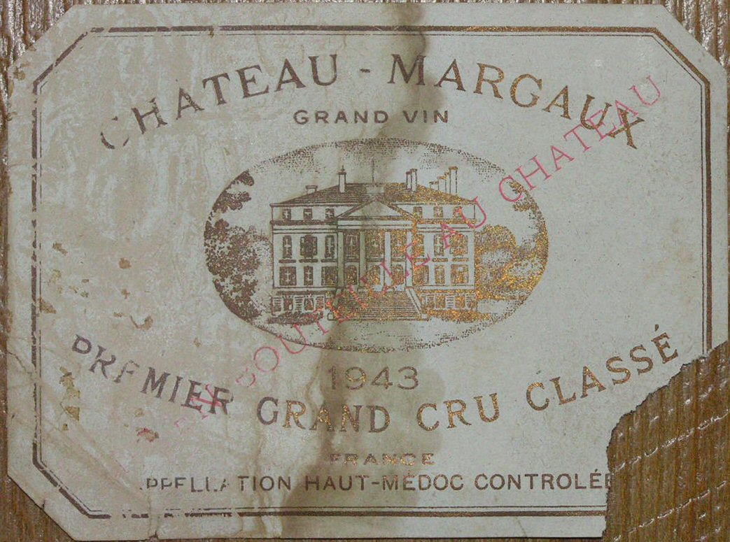 Lithograph - Chateau-Margaux Grand Vin 1943 Premier Grand Cru Classe